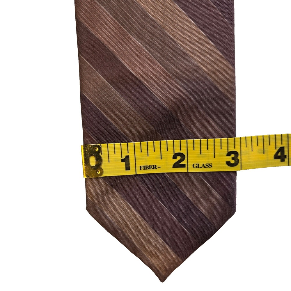 Wembley‎ Brown Striped Necktie 56 x 3 Vintage Repp Tie